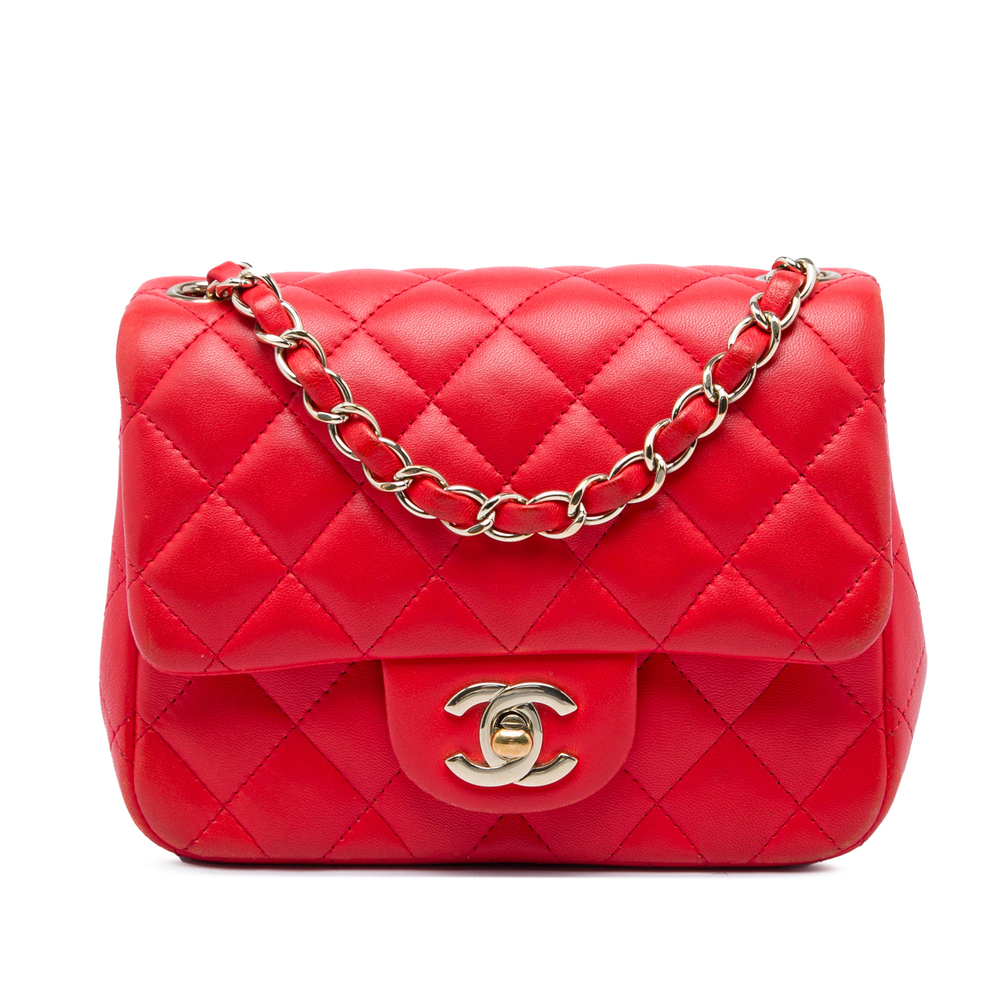 Pre-Loved Chanel Mini Square Classic Lambskin Single Flap